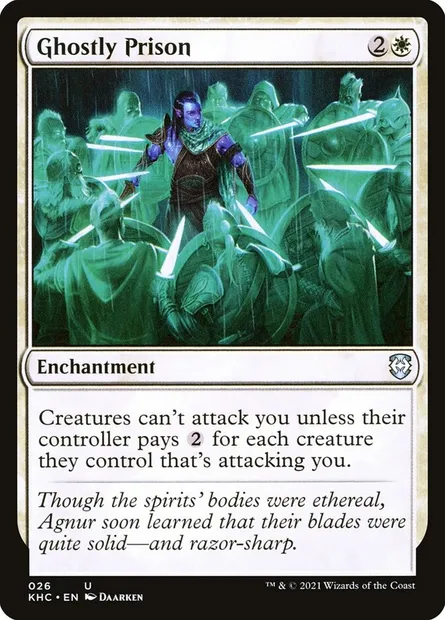 Ghostly Prison, Magic card KHC 26 — Kaldheim Commander set