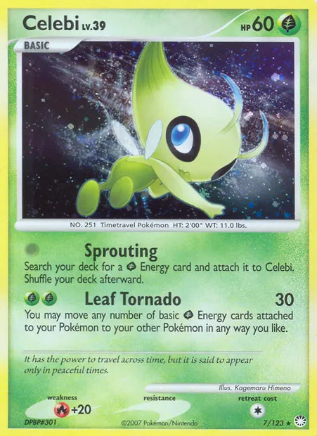 Celebi, Pokémon card MT 7 — Mysterious Treasures set