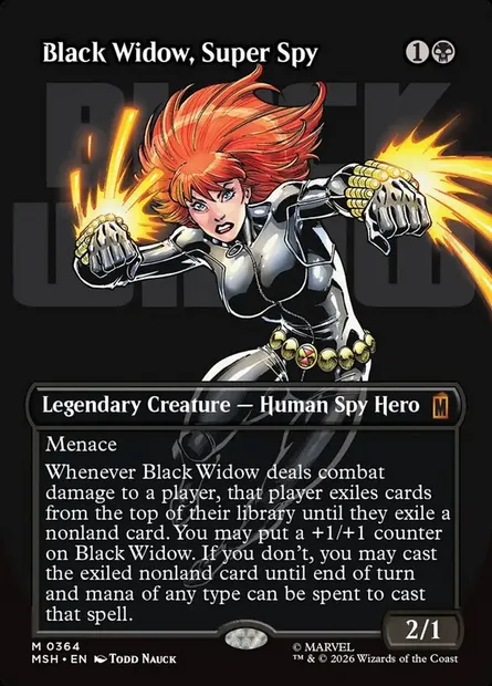Black Widow, Super Spy, Magic card MSH 364 — Marvel Super Heroes set