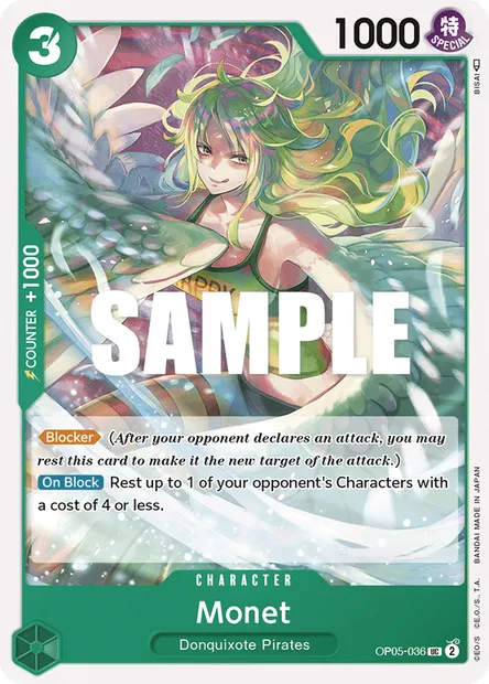 Monet, carte One Piece OP05-036 — extension AWAKENING OF THE NEW ERA