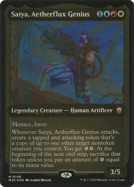 Satya, Aetherflux Genius, Magic card M3C 146 — Modern Horizons 3 Commander set