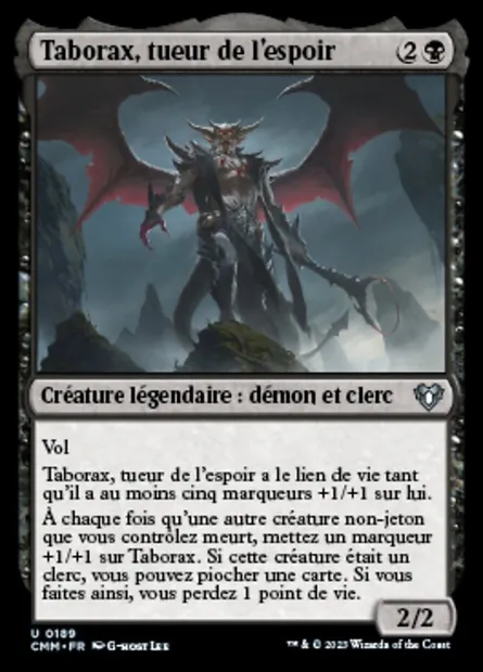 Taborax, tueur de l'espoir, carte Magic CMM 189 — extension Commander Masters