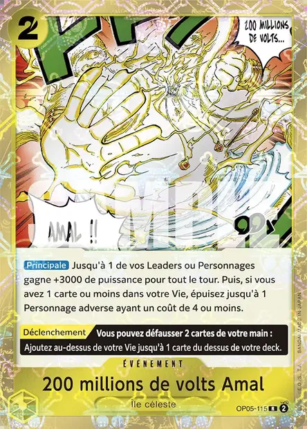 200 millions de volts Amal, carte One Piece OP05-115 — extension AWAKENING OF THE NEW ERA