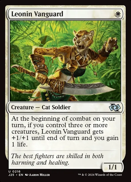 Leonin Vanguard, Magic card J25 216 — Foundations Jumpstart set