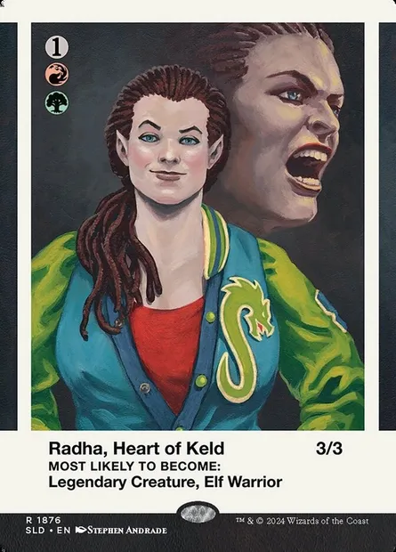 Radha, Heart of Keld // Radha, Heart of Keld, carte Magic SLD 1876 — extension Secret Lair Drop