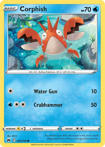 Corphish, Pokémon card CRZ 033 — Crown Zenith set