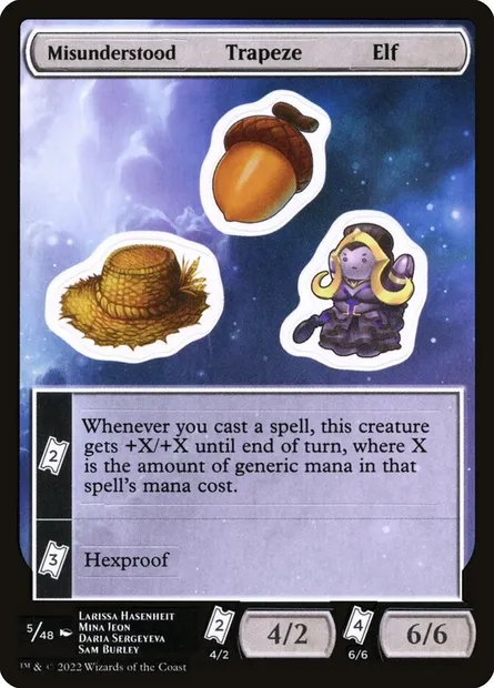 Misunderstood Trapeze Elf, Magic card SUNF 5 — Unfinity Sticker Sheets set
