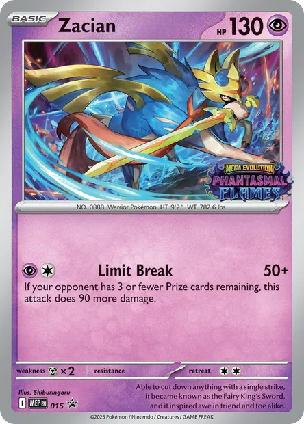 Zacian, Pokémon card MEP 015 — MEP Black Star Promos set