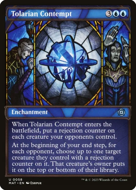 Tolarian Contempt, Magic card MAT 58 — March of the Machine: The Aftermath set