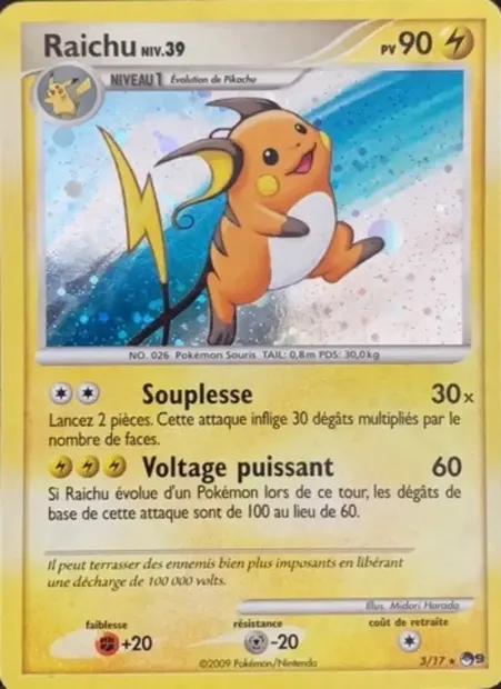 Raichu, carte Pokémon P9 3 — extension POP Série 9