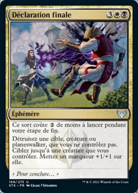 Déclaration finale, carte Magic STX 169 — extension Strixhaven: l'Académie des Mages