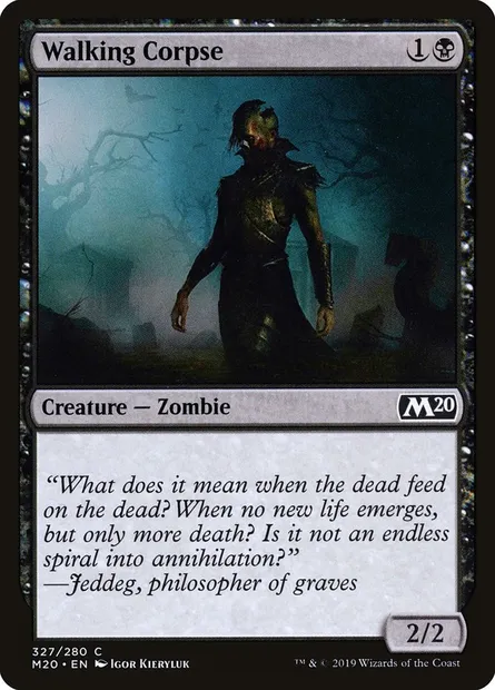 Walking Corpse, Magic card M20 327 — Core Set 2020 set