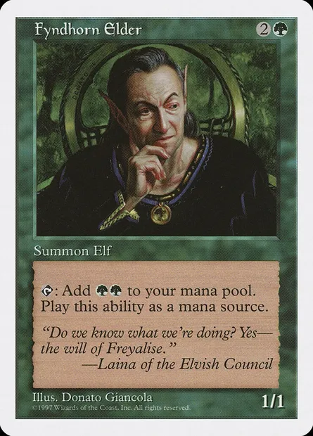 Fyndhorn Elder, Magic card 5ED 297 — Fifth Edition set