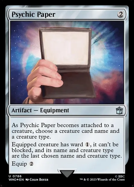 Papier psychique, carte Magic WHO 786 — extension Doctor Who