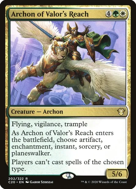 Archon of Valor's Reach, Magic card C20 202 — Commander 2020 set