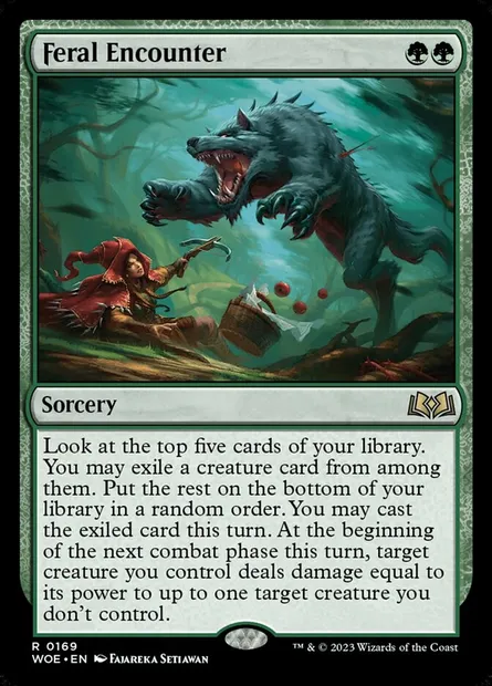 Feral Encounter, Magic card WOE 169 — Wilds of Eldraine set
