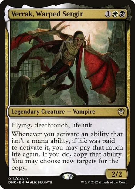Verrak, Warped Sengir, Magic card DMC 16 — Dominaria United Commander set