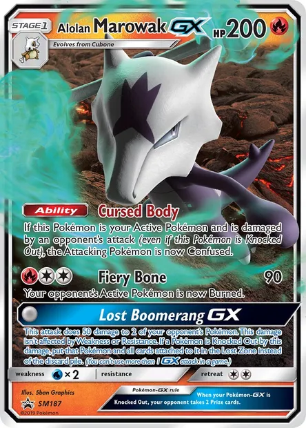 Alolan Marowak GX, Pokémon card SM 187 — SM Black Star Promos set