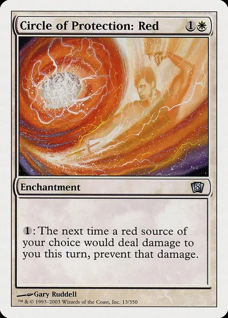 Cercle de protection : rouge, carte Magic 8ED 13 — extension Huitième Edition
