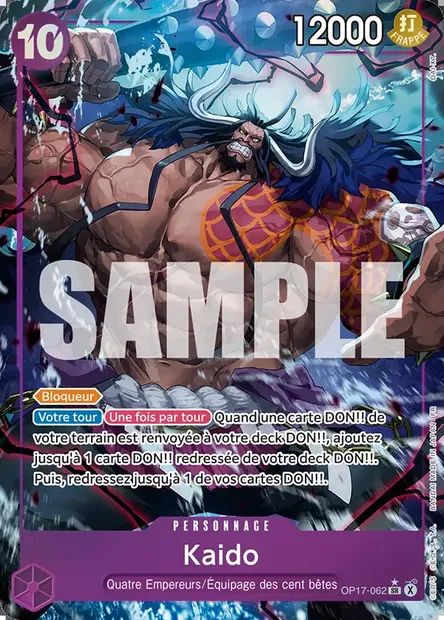 Kaido, carte One Piece OP17-062 — extension LES GUERRIERS LES PLUS PUISSANTS AU MONDE