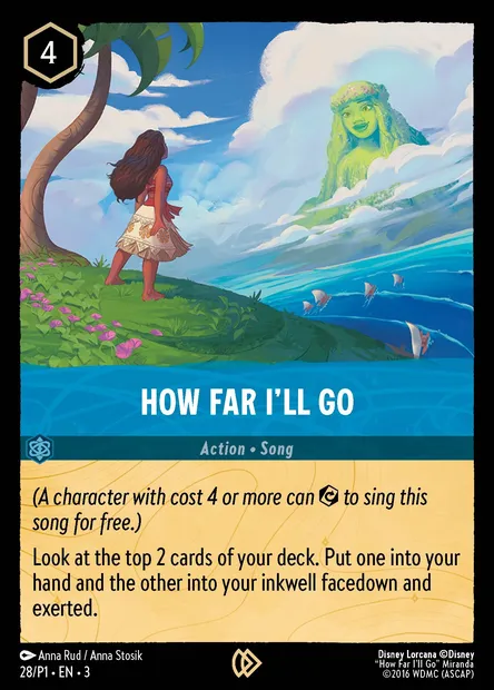 How Far I'll Go, Disney Lorcana card P1-028 — P1 set