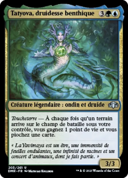 Tatyova, druidesse benthique, carte Magic DMR 203 — extension Dominaria Remastered