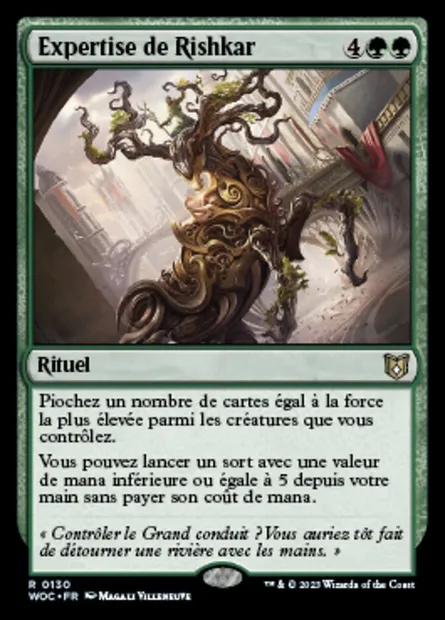 Expertise de Rishkar, carte Magic WOC 130 — extension Wilds of Eldraine Commander