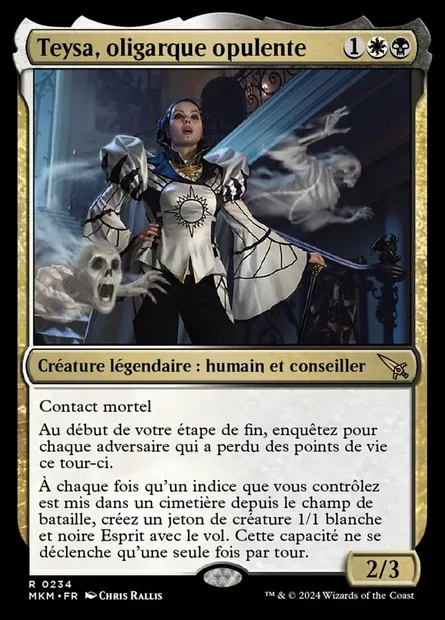 Teysa, oligarque opulente, carte Magic MKM 234 — extension Murders at Karlov Manor