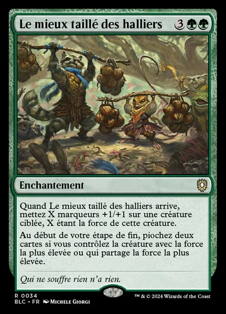 Le mieux taillé des halliers, carte Magic BLC 34 — extension Bloomburrow Commander