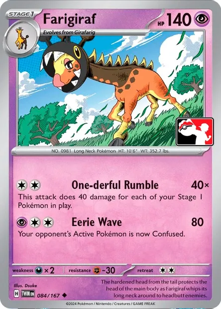 Farigiraf, Pokémon card PPS 084-2 — Play! Pokémon Prize Pack Series set