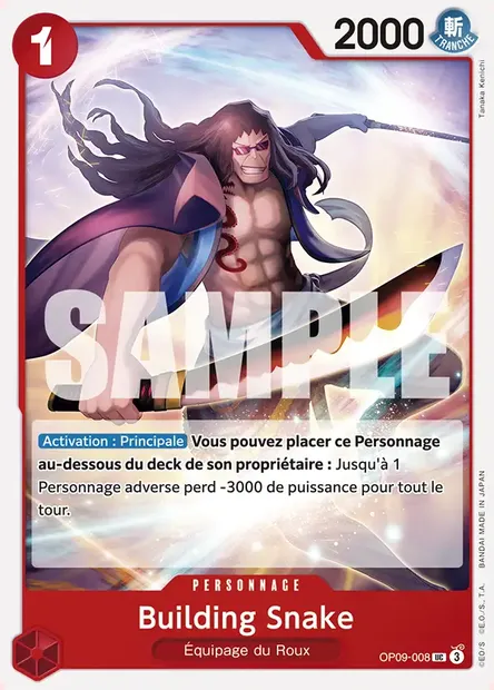 Building Snake, carte One Piece OP09-008 — extension LES NOUVEAUX EMPEREURS