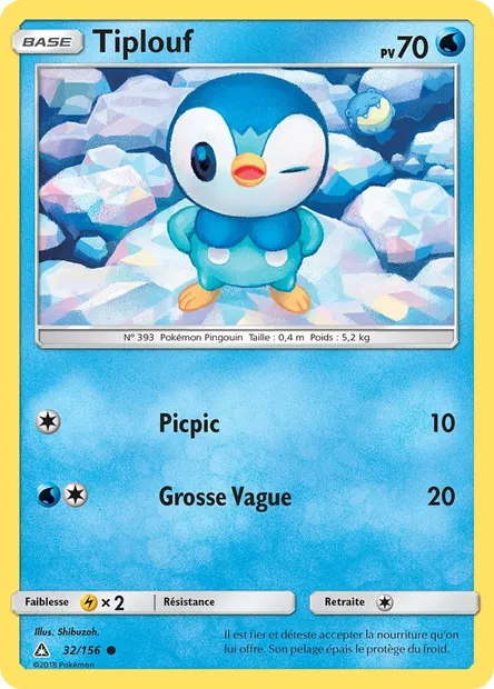 Tiplouf, carte Pokémon UPR 32 — extension Ultra-Prisme