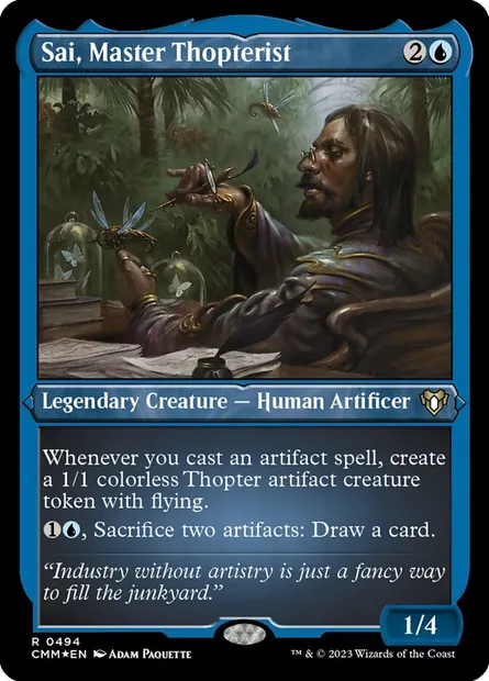 Sai, Master Thopterist, Magic card CMM 494 — Commander Masters set