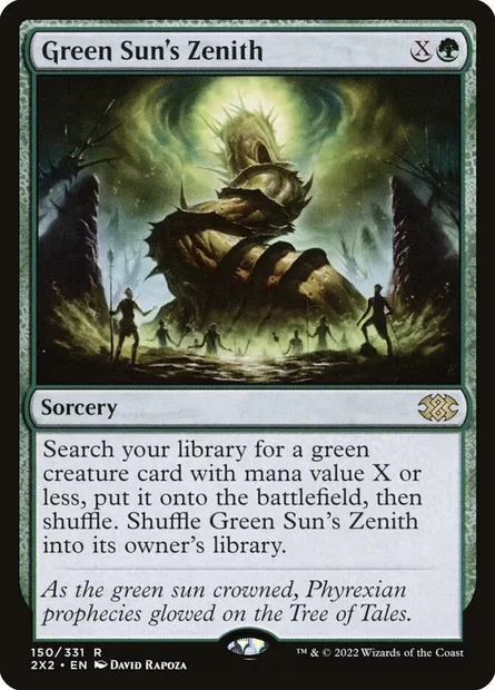 Green Sun's Zenith, Magic card 2X2 150 — Double Masters 2022 set