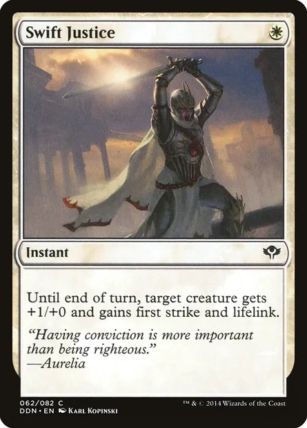 Justice expéditive, carte Magic DDN 62 — extension Duel Decks: Speed vs. Cunning
