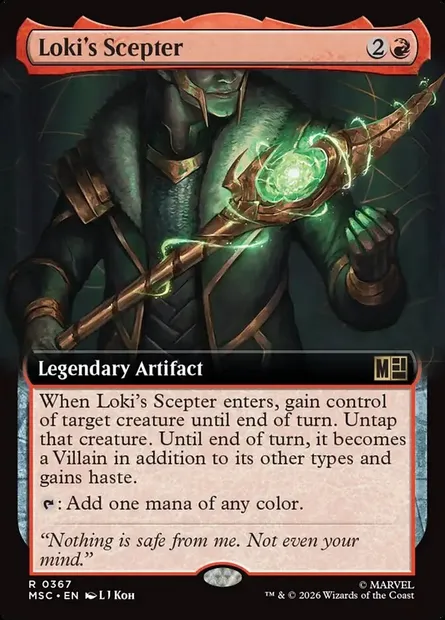 Loki's Scepter, Magic card MSC 367 — Marvel Super Heroes Commander set