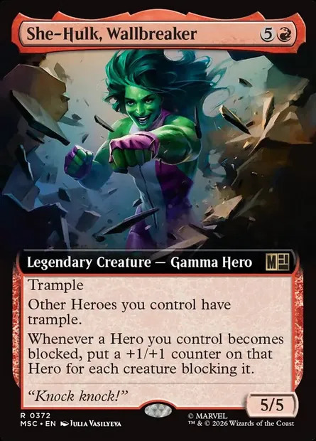 She-Hulk, Wallbreaker, Magic card MSC 372 — Marvel Super Heroes Commander set