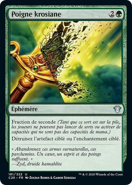 Poigne krosiane, carte Magic C20 181 — extension Commander 2020