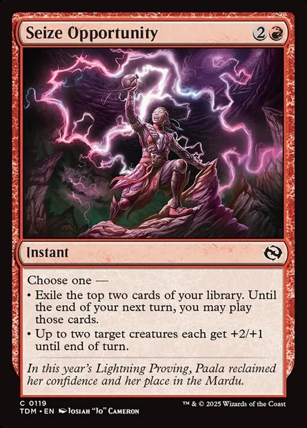 Seize Opportunity, Magic card TDM 119 — Tarkir: Dragonstorm set