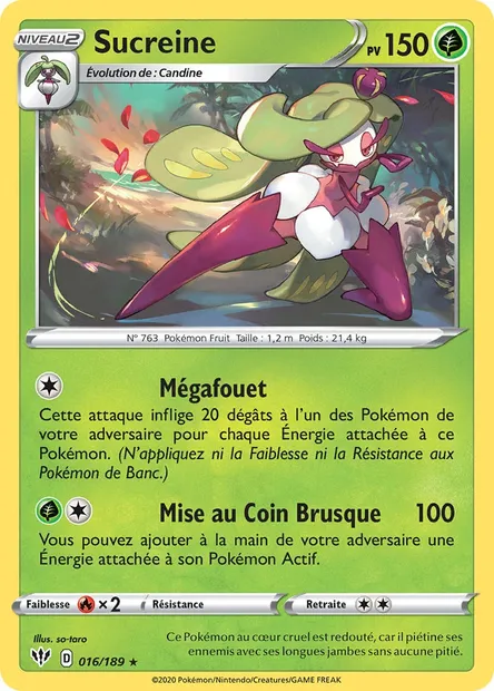 Sucreine, carte Pokémon DAA 16 — extension Ténèbres Embrasées