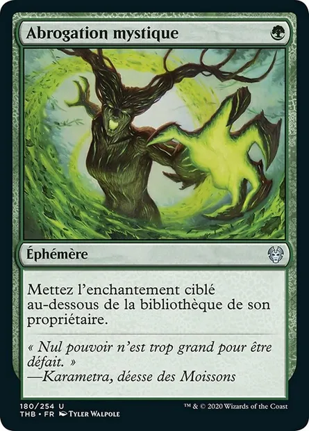 Abrogation mystique, carte Magic THB 180 — extension Theros Beyond Death