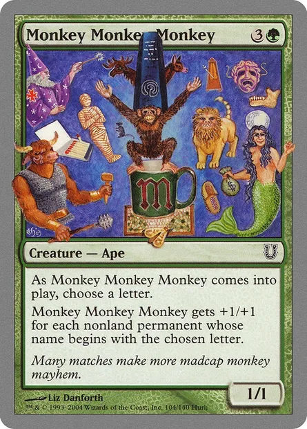 Monkey Monkey Monkey, carte Magic UNH 104 — extension Unhinged