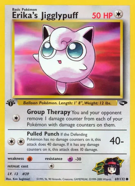 Erika's Jigglypuff, Pokémon card GC 69 — Gym Challenge set