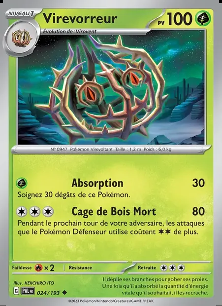 Virevorreur, carte Pokémon PAL 024 — extension Évolutions à Paldea