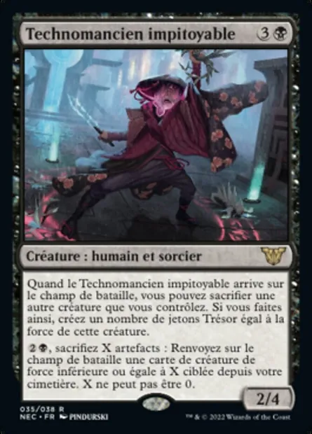 Technomancien impitoyable, carte Magic NEC 35 — extension Neon Dynasty Commander