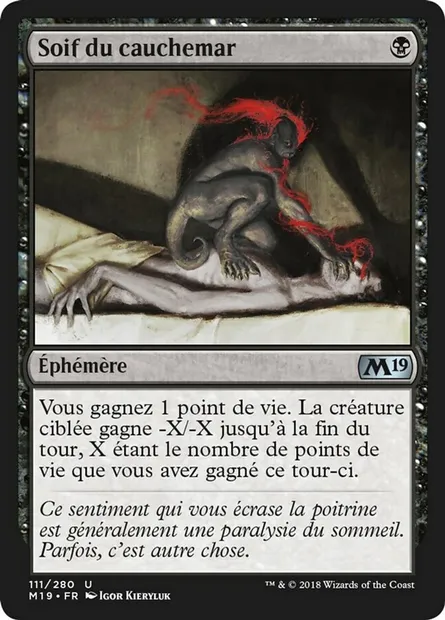 Soif du cauchemar, carte Magic M19 111 — extension Core Set 2019