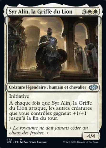 Syr Alin, la Griffe du Lion, carte Magic J22 252 — extension Jumpstart 2022