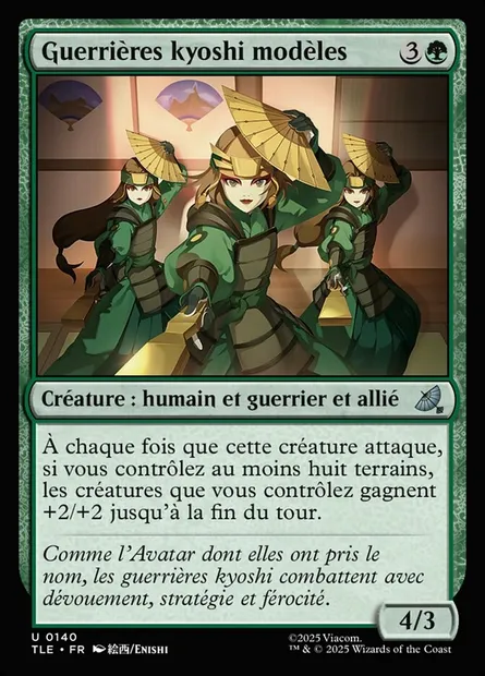 Guerrières kyoshi modèles, carte Magic TLE 140 — extension Avatar: The Last Airbender Eternal