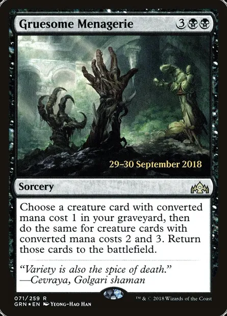 Gruesome Menagerie, Magic card PGRN 71s — Guilds of Ravnica Promos set