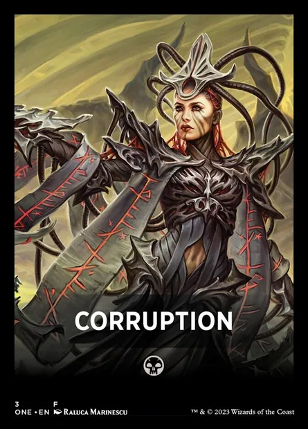 Corruption, carte Magic FONE 3 — extension Phyrexia: All Will Be One Jumpstart Front Cards